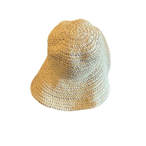 COS Natural Straw Wide Brim Sun Hat Women’s Size M/L - Picture 5 of 11